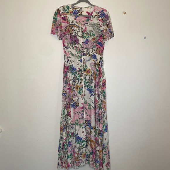 SheIn Women's White & Pink Floral Print Button Front Maxi Dress Rayon size XXL - Picture 2 of 10